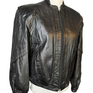 Vintage 80s Leather Jacket Motorcycle  Thriller Eighties Bermans